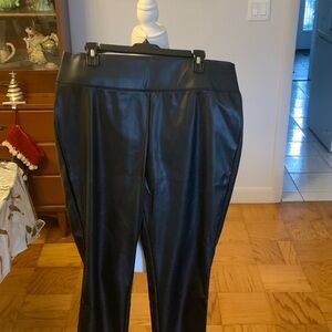 INC International Concepts Black Leatherette Trousers